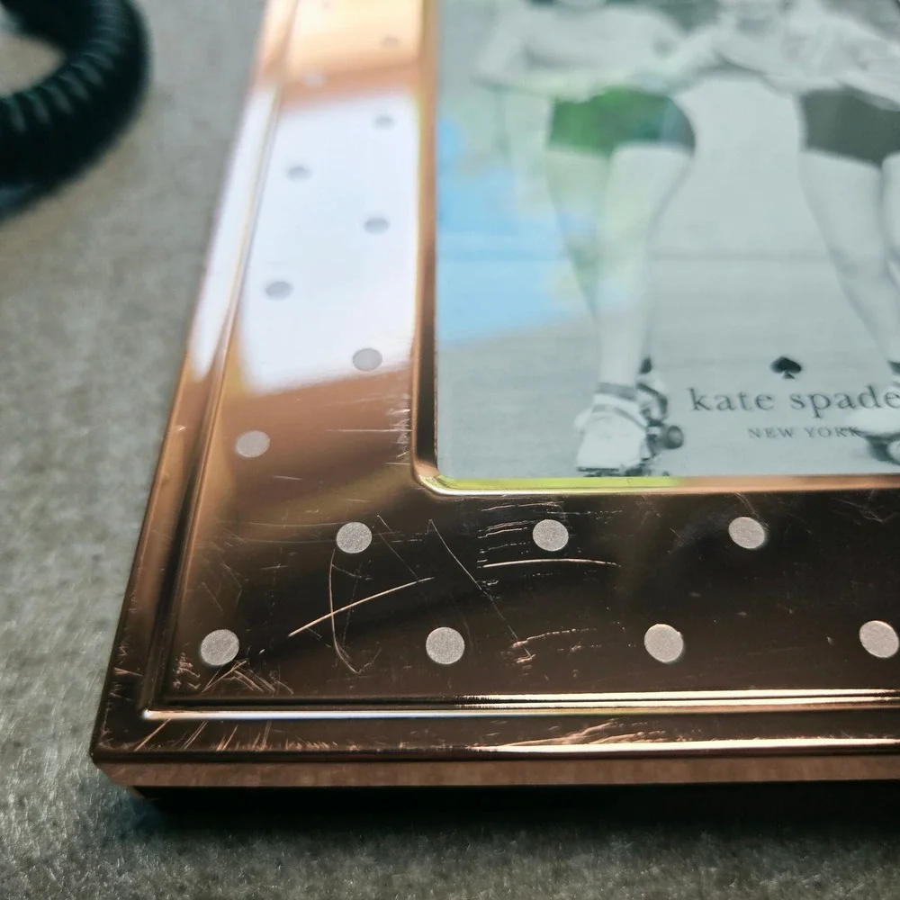 Kate Spade New York Lenox Rose Gold Polka Dot 4x6 Picture Frame Metal Chic
